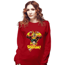 Load image into Gallery viewer, Shirts Long Sleeve Shirts, Unisex / Small / Red SHAZAM
