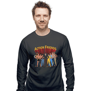 Shirts Long Sleeve Shirts, Unisex / Small / Charcoal Action Friends