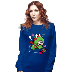 Shirts Long Sleeve Shirts, Unisex / Small / Royal Blue Super Raph Suit