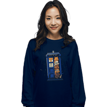 Load image into Gallery viewer, Daily_Deal_Shirts Long Sleeve Shirts, Unisex / Small / Navy Tardis Cats
