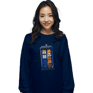 Daily_Deal_Shirts Long Sleeve Shirts, Unisex / Small / Navy Tardis Cats