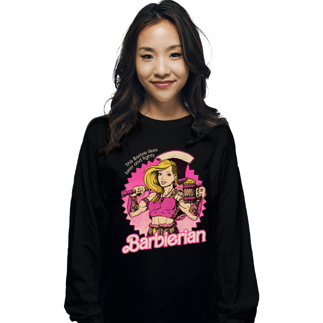 Daily_Deal_Shirts Long Sleeve Shirts, Unisex / Small / Black Barbarian Doll