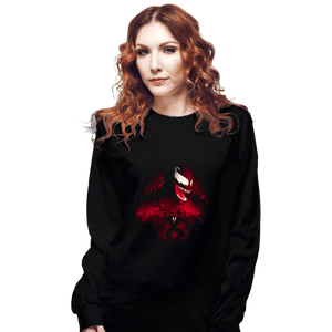 Daily_Deal_Shirts Long Sleeve Shirts, Unisex / Small / Black Red Symbiote