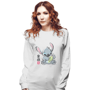 Shirts Long Sleeve Shirts, Unisex / Small / White Stitch Watercolor