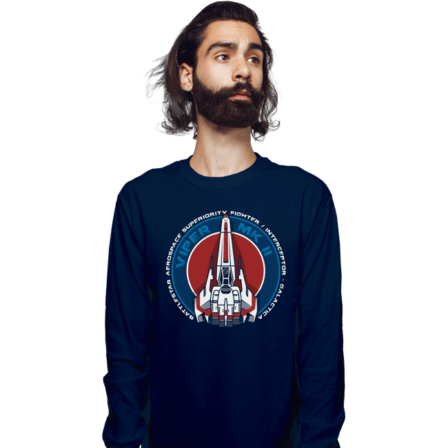 Daily_Deal_Shirts Long Sleeve Shirts, Unisex / Small / Navy Battlestar MKII