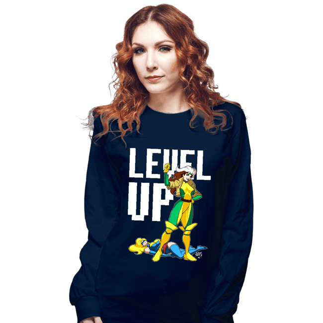 Daily_Deal_Shirts Long Sleeve Shirts, Unisex / Small / Navy Rogue Level Up