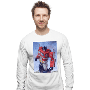 Secret_Shirts Long Sleeve Shirts, Unisex / Small / White Optimus Watercolor