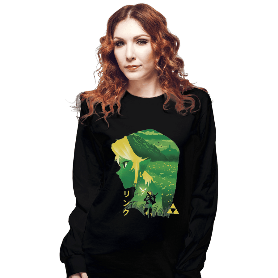 Shirts Long Sleeve Shirts, Unisex / Small / Black Hyrule Hero