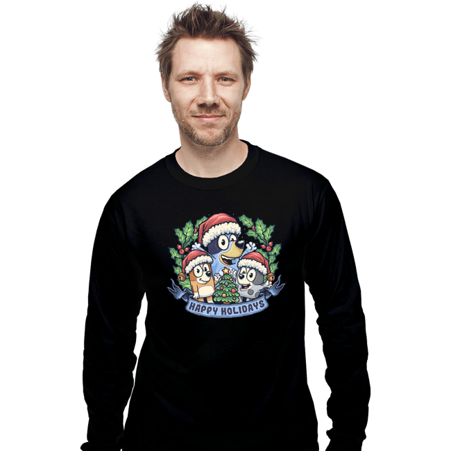 Daily_Deal_Shirts Long Sleeve Shirts, Unisex / Small / Black Bluey Holidays