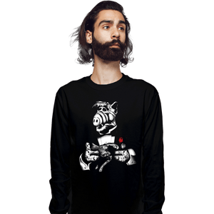 Shirts Long Sleeve Shirts, Unisex / Small / Black Cat Father