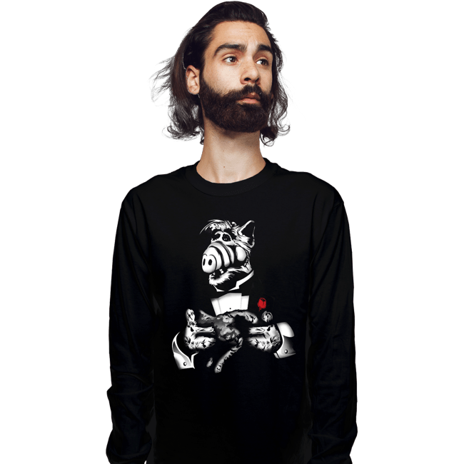 Shirts Long Sleeve Shirts, Unisex / Small / Black Cat Father
