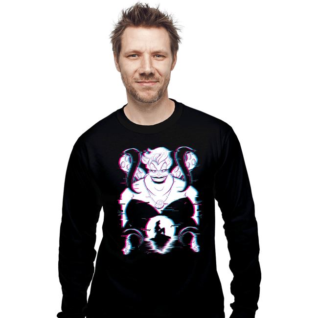 Daily_Deal_Shirts Long Sleeve Shirts, Unisex / Small / Black Glitched Ursula
