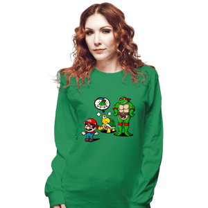 Secret_Shirts Long Sleeve Shirts, Unisex / Small / Irish Green Turtle Big Bro