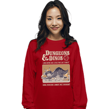 Load image into Gallery viewer, Daily_Deal_Shirts Long Sleeve Shirts, Unisex / Small / Red Dungeons And Dinos
