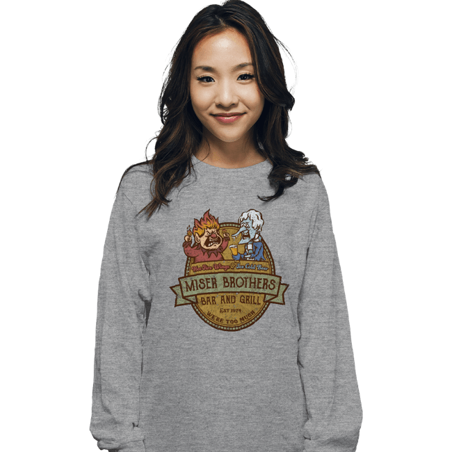 Daily_Deal_Shirts Long Sleeve Shirts, Unisex / Small / Sports Grey Miser Bros Bar