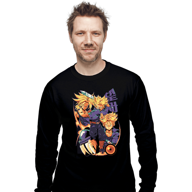 Daily_Deal_Shirts Long Sleeve Shirts, Unisex / Small / Black Saiyan Time Traveller