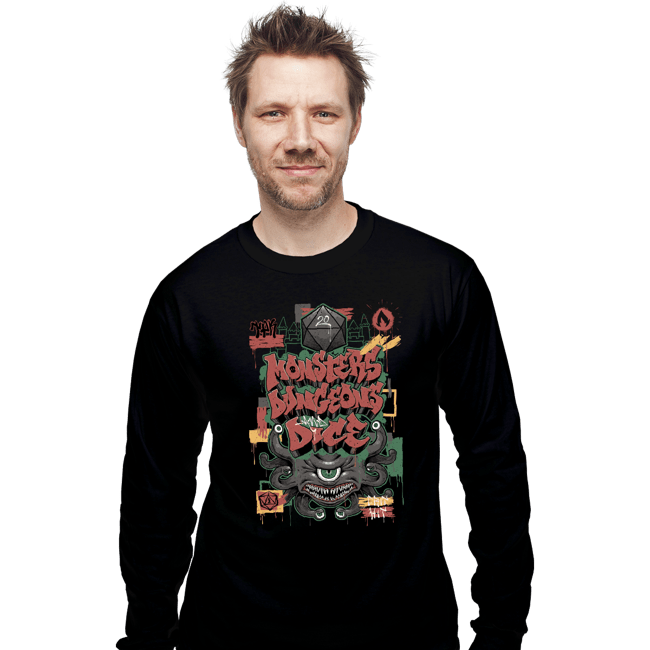 Daily_Deal_Shirts Long Sleeve Shirts, Unisex / Small / Black Monsters, Dungeons & Dice