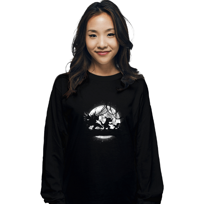 Daily_Deal_Shirts Long Sleeve Shirts, Unisex / Small / Black Moonlight Digivolution