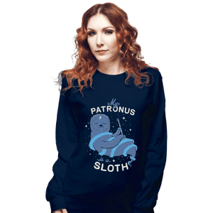 Shirts Long Sleeve Shirts, Unisex / Small / Navy Sloth Patronus