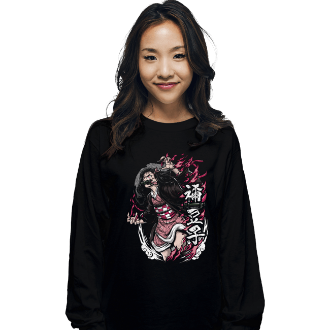 Shirts Long Sleeve Shirts, Unisex / Small / Black Nezuko Rage