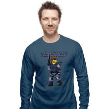 Load image into Gallery viewer, Daily_Deal_Shirts Long Sleeve Shirts, Unisex / Small / Indigo Blue Solid Snake
