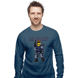 Daily_Deal_Shirts Long Sleeve Shirts, Unisex / Small / Indigo Blue Solid Snake