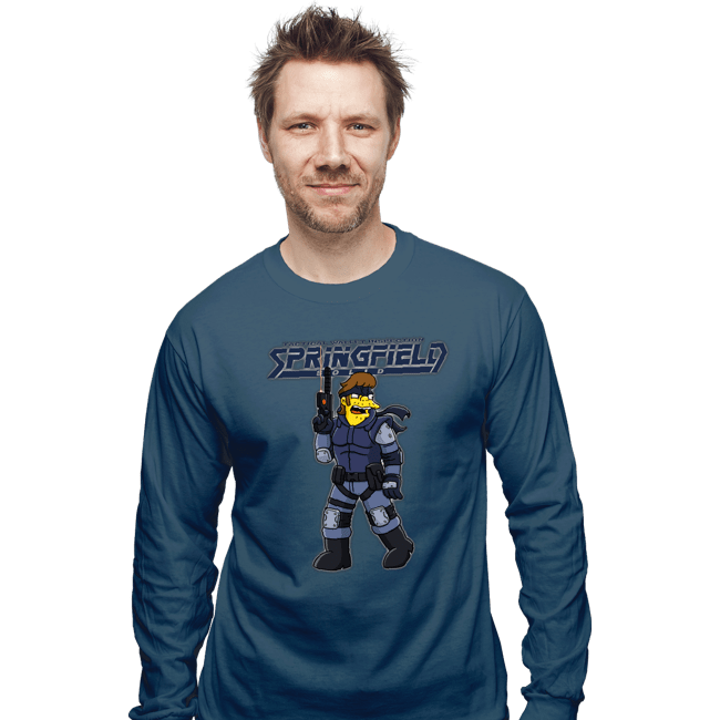 Daily_Deal_Shirts Long Sleeve Shirts, Unisex / Small / Indigo Blue Solid Snake