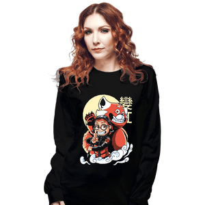 Daily_Deal_Shirts Long Sleeve Shirts, Unisex / Small / Black Ninja Panda