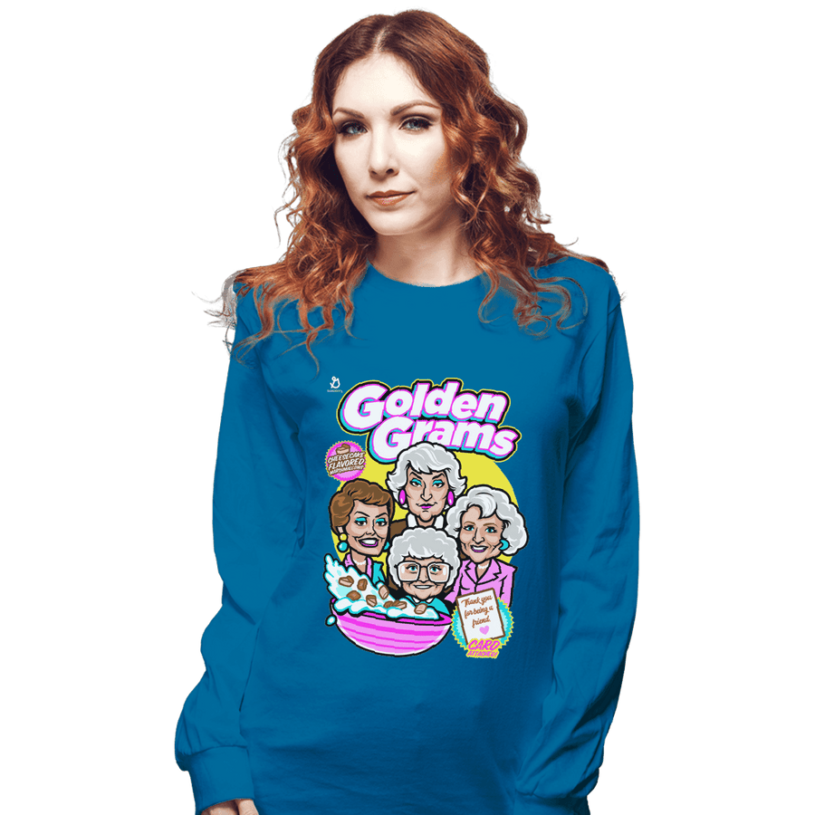 Shirts Long Sleeve Shirts, Unisex / Small / Sapphire Golden Grams