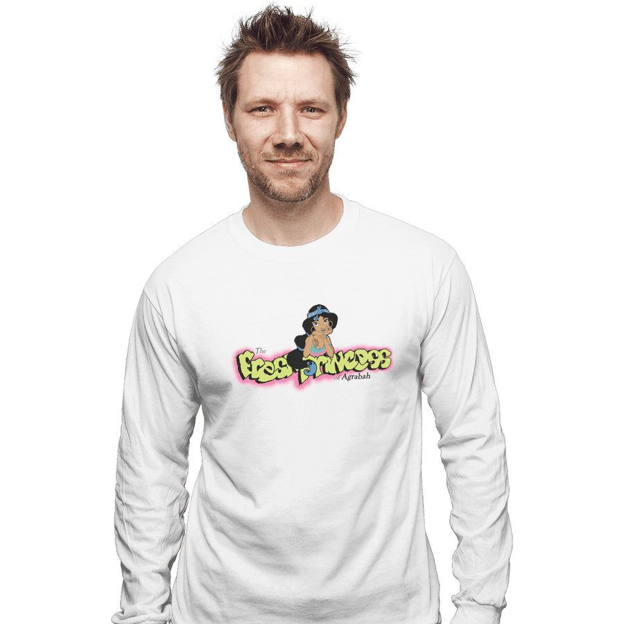 Shirts Long Sleeve Shirts, Unisex / Small / White Fresh Princess Of Agrabah