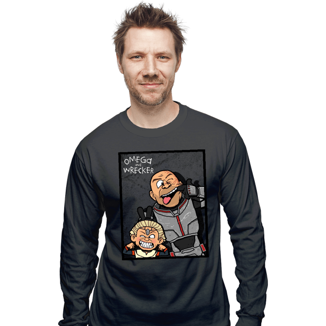 Shirts Long Sleeve Shirts, Unisex / Small / Charcoal Omega And Wrecker