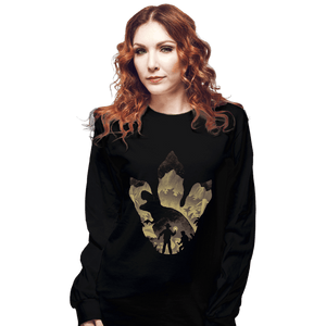 Daily_Deal_Shirts Long Sleeve Shirts, Unisex / Small / Black T-Rex Footprint