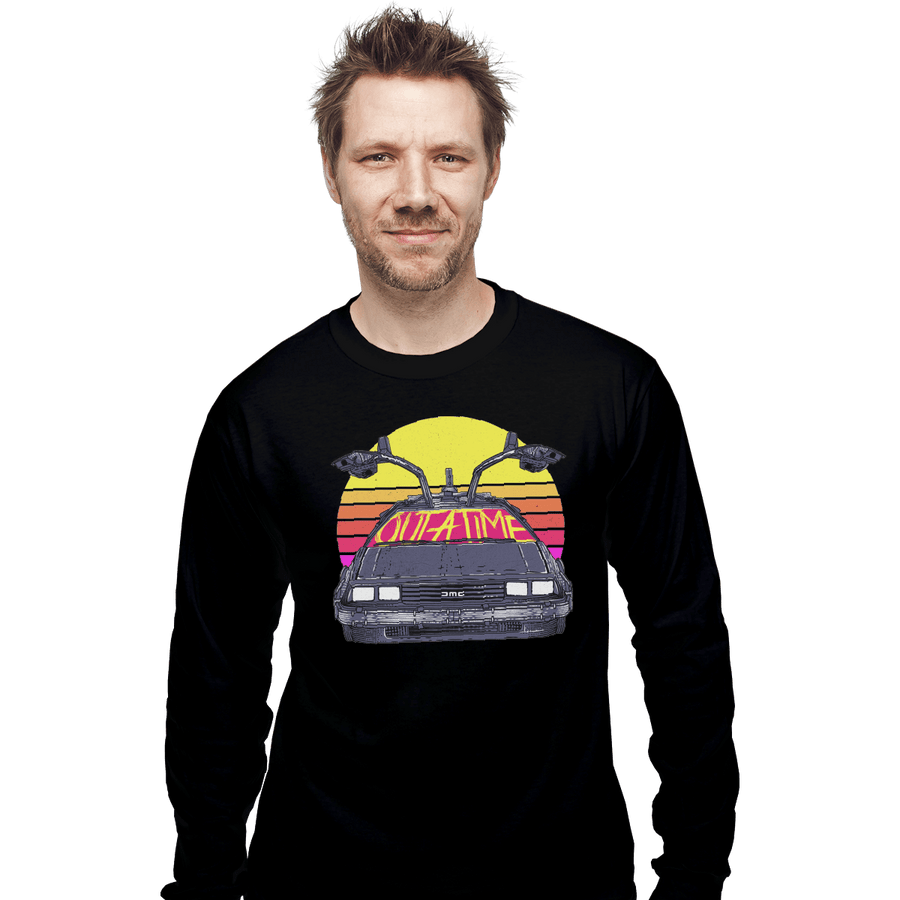 Shirts Long Sleeve Shirts, Unisex / Small / Black Outatime In The 80s