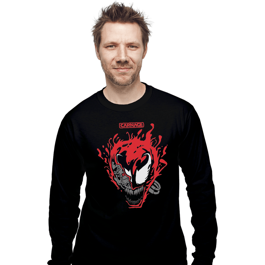 Shirts Long Sleeve Shirts, Unisex / Small / Black Cyber Carnage