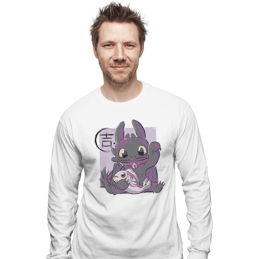 Shirts Long Sleeve Shirts, Unisex / Small / White Maneki Toothless