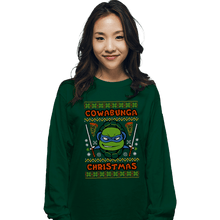 Load image into Gallery viewer, Shirts Long Sleeve Shirts, Unisex / Small / Forest Leonardo Christmas
