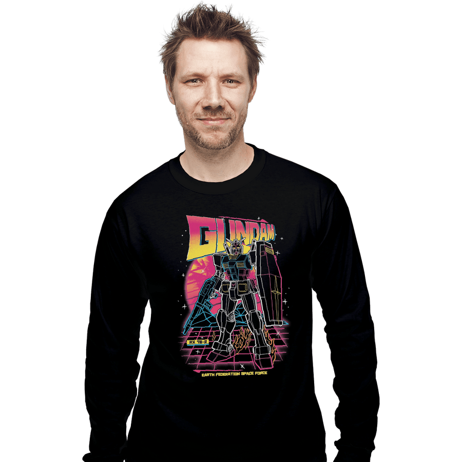 Shirts Long Sleeve Shirts, Unisex / Small / Black 80s Retro RX-78-2