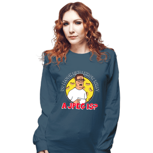 Daily_Deal_Shirts Long Sleeve Shirts, Unisex / Small / Indigo Blue JPEG Hank