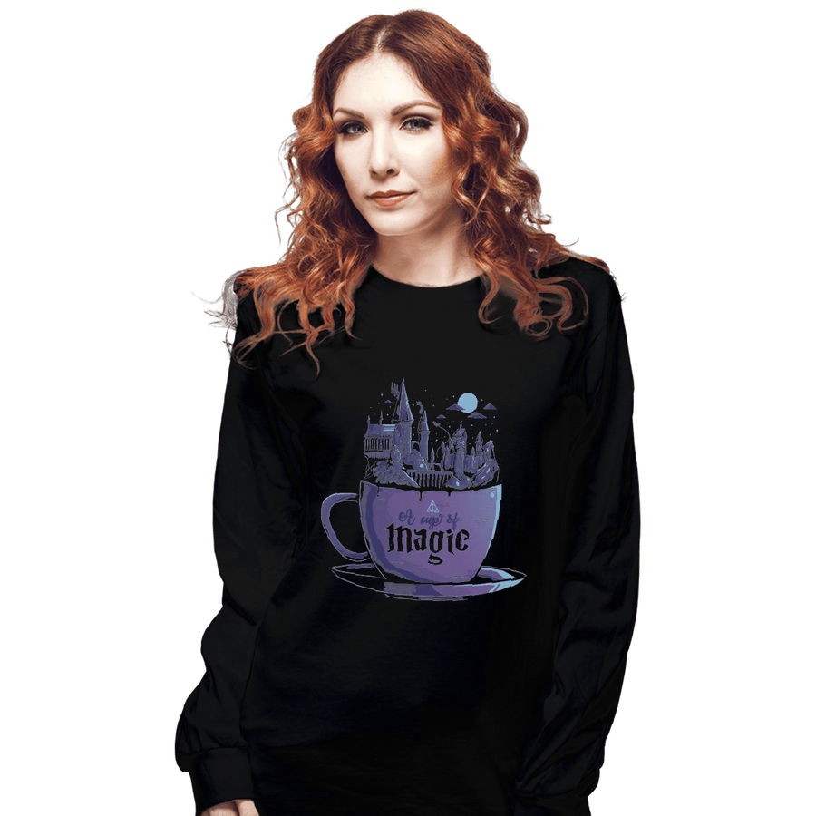 Shirts Long Sleeve Shirts, Unisex / Small / Black A Cup Of Magic