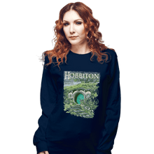 Load image into Gallery viewer, Shirts Long Sleeve Shirts, Unisex / Small / Navy Visit Hobbiton

