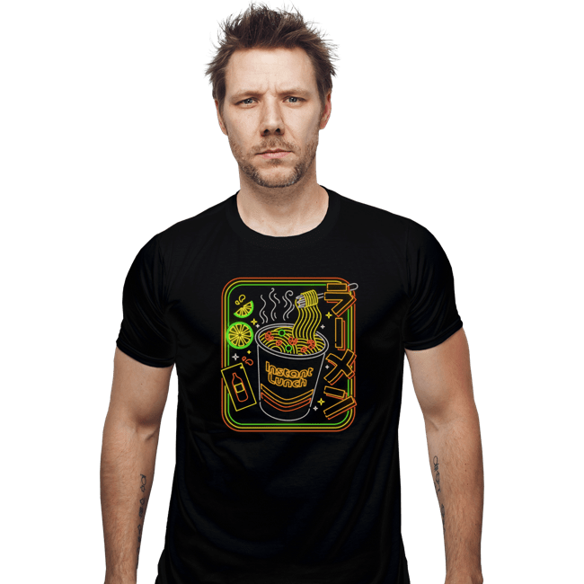 Daily_Deal_Shirts Fitted Shirts, Mens / Small / Black Instant Neon Lunch