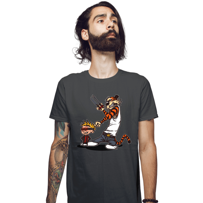 Daily_Deal_Shirts Fitted Shirts, Mens / Small / Charcoal Superhero Team