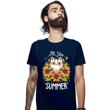 Load image into Gallery viewer, Daily_Deal_Shirts Fitted Shirts, Mens / Small / Navy Summer Kitten Sniffles
