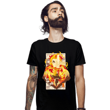 Load image into Gallery viewer, Shirts Fitted Shirts, Mens / Small / Black Flame Kyojuro
