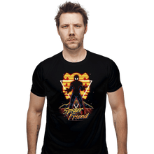 Load image into Gallery viewer, Shirts Fitted Shirts, Mens / Small / Black Retro Spider Friend
