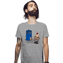 Load image into Gallery viewer, Shirts Fitted Shirts, Mens / Small / Sports Grey The Tardis Monkey
