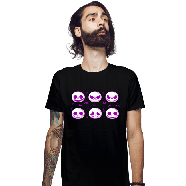 Daily_Deal_Shirts Fitted Shirts, Mens / Small / Black Jack Faces