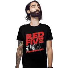 Load image into Gallery viewer, Shirts Fitted Shirts, Mens / Small / Black Red 5 Standing By
