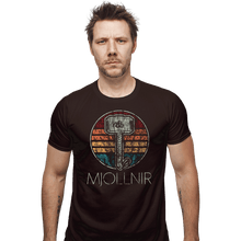 Load image into Gallery viewer, Shirts Fitted Shirts, Mens / Small / Dark Chocolate Retro Mjollnir

