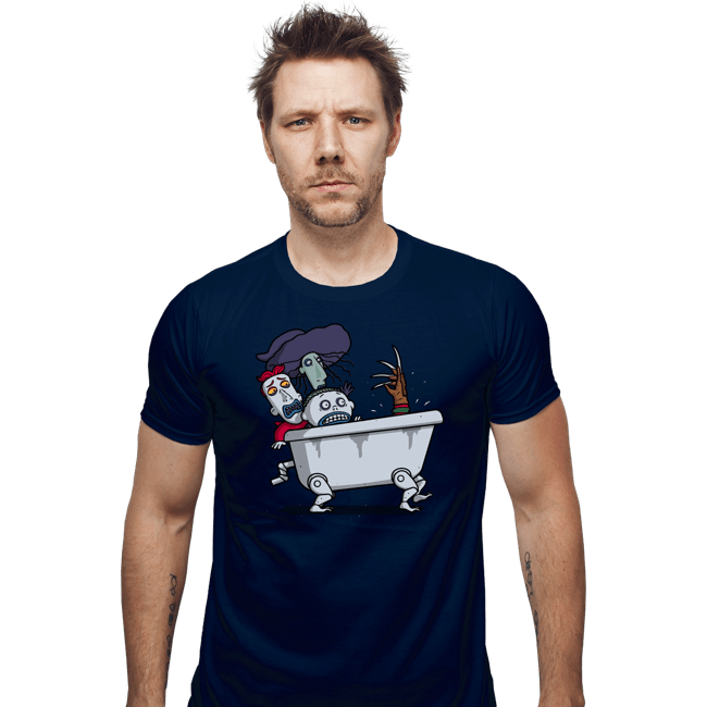 Daily_Deal_Shirts Fitted Shirts, Mens / Small / Navy Halloween Bathtub